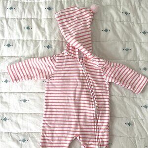 Striped Pramsuit with Pom Pom Hood (French brand)